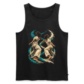 Capoeira - Männer Premium Bio Tank Top - Schwarz - Vorne - Michal (187cm)