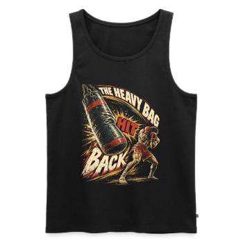 Muay Thai Thaiboxen The Heavy Bag Hit Back - Männer Premium Bio Tank Top - Schwarz - Vorne - Michal (187cm)