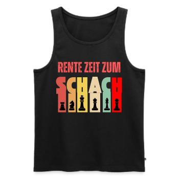 Rente Zeit Zum Schach Spruch - Männer Premium Bio Tank Top - Schwarz - Vorne - Michal (187cm)