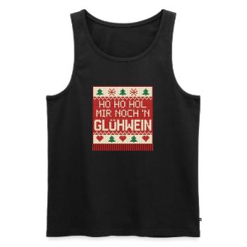 Ho Ho Hol mir Glühwein Strickmuster - Männer Premium Bio Tank Top - Schwarz - Vorne - Michal (187cm)