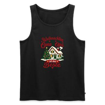 Weihnachten bei Oma und Opa Enkel Kinder - Männer Premium Bio Tank Top - Schwarz - Vorne - Michal (187cm)