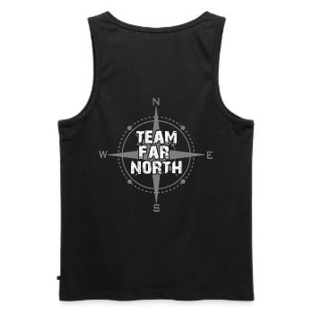 Team Far North | Nordland | Norden - Männer Premium Bio Tank Top - Schwarz - Hinten - AI Model Male 178 light (178cm)