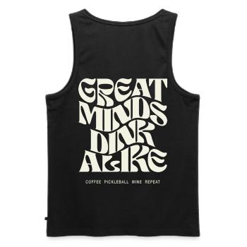 Great Minds Dink Alike Pickleball Design - Männer Premium Bio Tank Top - Schwarz - Hinten - AI Model Male 178 light (178cm)