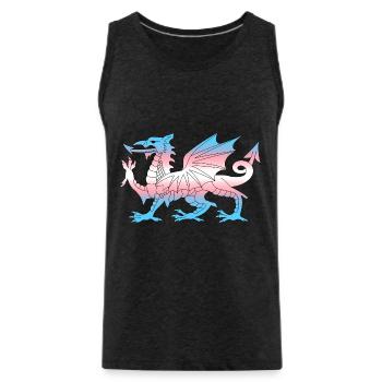 Wales Trans Flagge, Baner Trans Cymru, Transgender - Männer Premium Bio Tank Top - Anthrazit - Vorne - AI Model Male 185 dark (185cm)