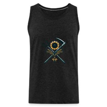 Agriculture Logo - Men's Premium Organic Tank Top - charcoal grey - Front - AI Model Male 185 dark (185cm)