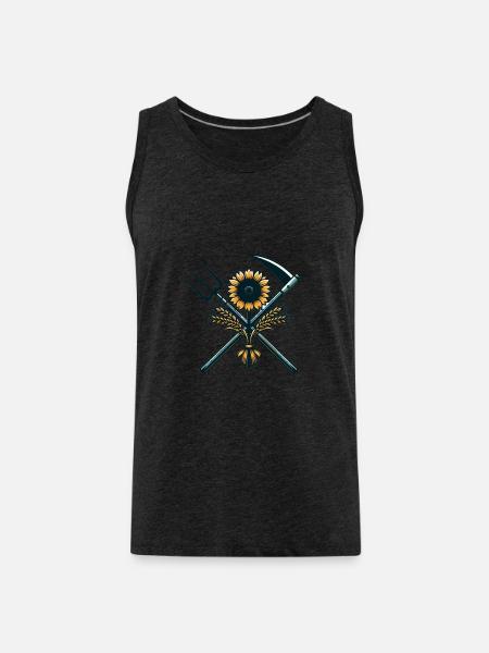 Agriculture Logo - Men's Premium Organic Tank Top - charcoal grey