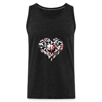 Geometrisches Herz: Ein großes Herz. - Männer Premium Bio Tank Top - Anthrazit - Vorne - AI Model Male 185 dark (185cm)