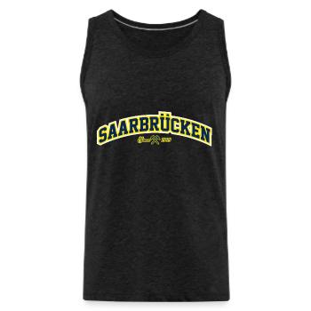 Saarbrücken - Männer Premium Bio Tank Top - Anthrazit - Vorne - AI Model Male 185 dark (185cm)