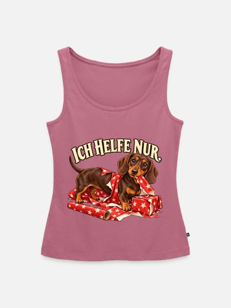 Dackel Weihnachten – Ich helfe nur - Frauen Premium Organic Tank Top - Mauve