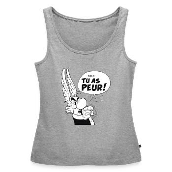 Asterix & Obelix - Asterix 'Tu as peur!' - Débardeur bio Premium Femme - gris chiné - Devant