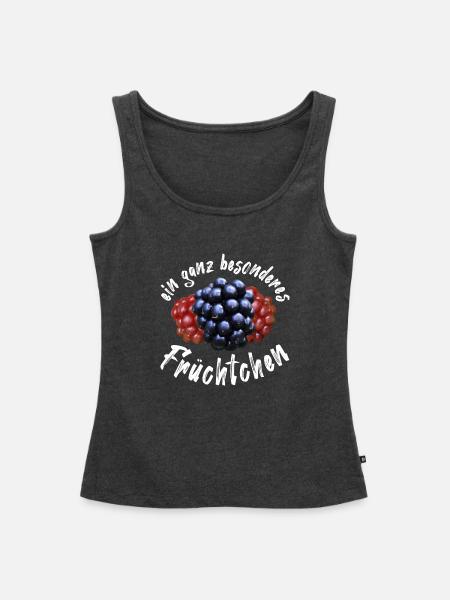 Brombeere Brombeeren Beeren Früchte - Frauen Premium Organic Tank Top - Anthrazit meliert
