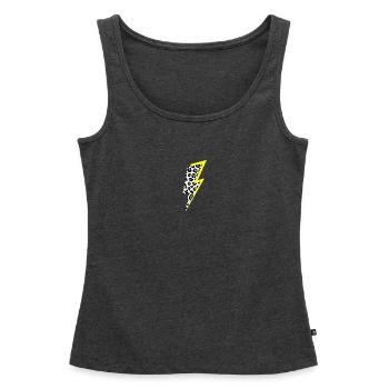 Blitz Leoparden Muster mit Neon-Gelben Schatten - Frauen Premium Organic Tank Top - Anthrazit meliert - Vorne - AI Model Female 172 light (172cm)