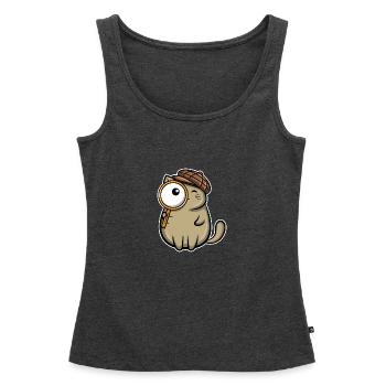 Sherlock Meows Detektiv Meow Miau Agent - Frauen Premium Organic Tank Top - Anthrazit meliert - Vorne - AI Model Female 172 light (172cm)