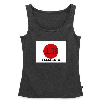 Yamagata Japon à Kanji - Débardeur bio Premium Femme - anthracite chiné - Devant - AI Model Female 172 light (172cm)