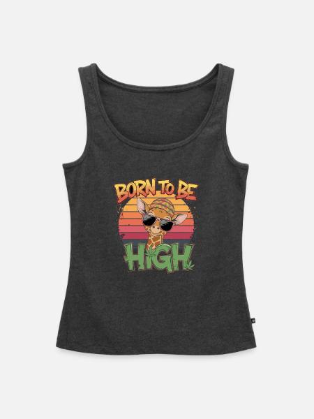 Born to be High - Frauen Premium Organic Tank Top - Anthrazit meliert