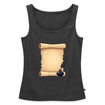 Leere Verfassungsrolle mit Federkiel - Frauen Premium Organic Tank Top - Anthrazit meliert - Vorne - AI Model Female 172 light (172cm)