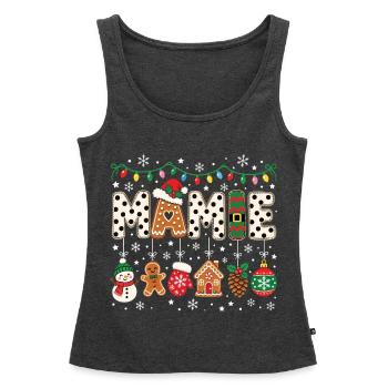 Weihnachts-Oma-Party Feiertag Oma Familie - Frauen Premium Organic Tank Top - Anthrazit meliert - Vorne - AI Model Female 172 light (172cm)