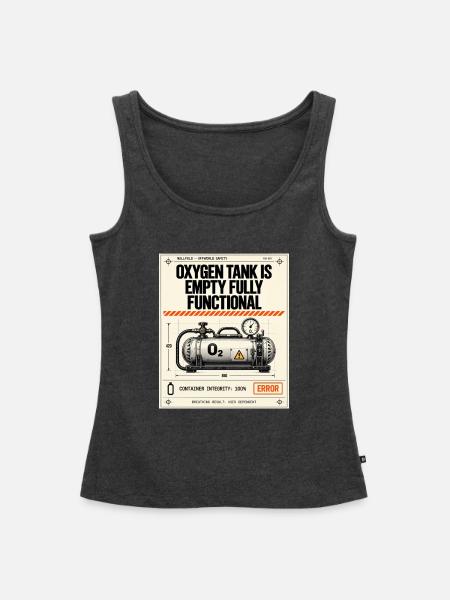 Leere Sauerstoffflasche - Frauen Premium Organic Tank Top - Anthrazit meliert