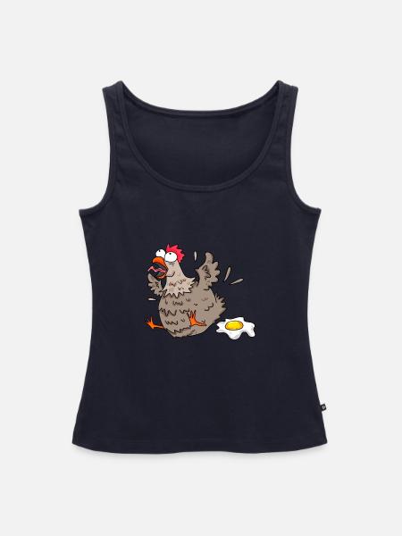 Lustiges Huhn - Dame Premium økologisk tanktop - navy
