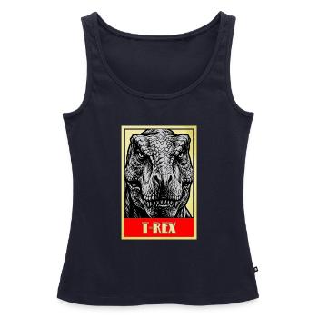 T-Rex Dinosaurier Retro Tyrannosaurus Rex - Frauen Premium Organic Tank Top - Navy - Vorne - AI Model Female 172 light (172cm)