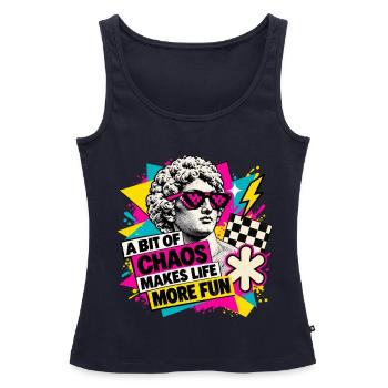 Ein bisschen Chaos - Frauen Premium Organic Tank Top - Navy - Vorne - AI Model Female 172 light (172cm)