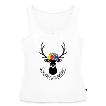 Hirsch Schwarzwaldmädel schwarz - Frauen Premium Organic Tank Top - Weiß - Vorne - AI Model Female 172 light (172cm)