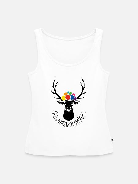 Hirsch Schwarzwaldmädel schwarz - Frauen Premium Organic Tank Top - Weiß