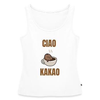 ciao Kakao - Frauen Premium Organic Tank Top - Weiß - Vorne - AI Model Female 172 light (172cm)