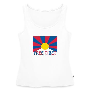 free tibet flagge - Frauen Premium Organic Tank Top - Weiß - Vorne - AI Model Female 172 light (172cm)