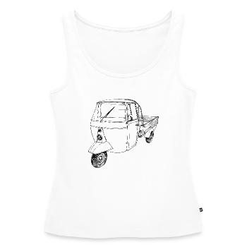 Vintage Dreirad Motorroller - Frauen Premium Organic Tank Top - Weiß - Vorne - AI Model Female 172 light (172cm)