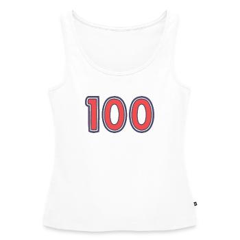 100. 100 ANS. 100e ANNIVERSAIRE - Débardeur bio Premium Femme - blanc - Devant - AI Model Female 172 light (172cm)