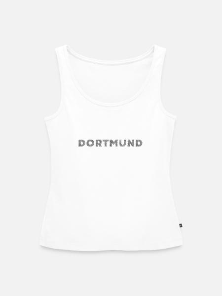 Dortmund ville allemande NRW Lettrage d’éclosion - Débardeur bio Premium Femme - blanc
