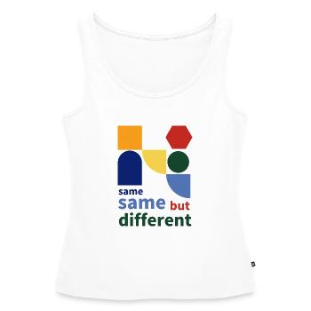 same same but different - Frauen Premium Organic Tank Top - Weiß - Vorne - AI Model Female 172 light (172cm)
