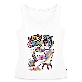 Lass uns kreativ werden! - Frauen Premium Organic Tank Top - Weiß - Vorne - AI Model Female 172 light (172cm)