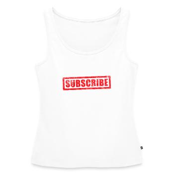 Grunge-Stempel abonnieren - Frauen Premium Organic Tank Top - Weiß - Vorne - AI Model Female 172 light (172cm)