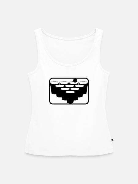 beerpong logo - Frauen Premium Organic Tank Top - Weiß
