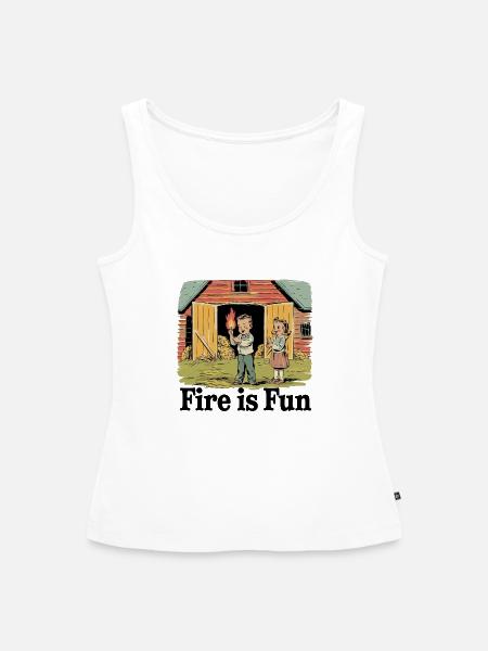 Fire is fun - Frauen Premium Organic Tank Top - Weiß