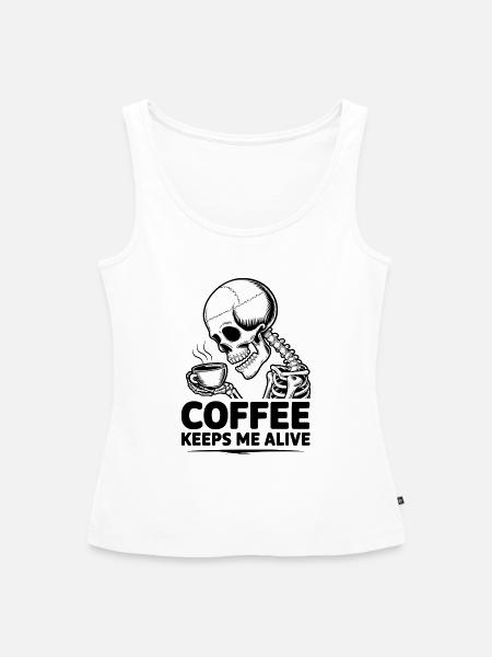 Coffee keeps me alive - Frauen Premium Organic Tank Top - Weiß