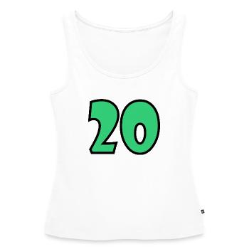 20. 20. JAHRESTAG. 20-JÄHRIGES JUBILÄUM. 20 JAHRE. - Frauen Premium Organic Tank Top - Weiß - Vorne - AI Model Female 172 light (172cm)
