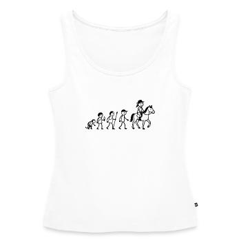  Reitsport Reiter Evolution Pferde Mädchen reiten - Frauen Premium Organic Tank Top - Weiß - Vorne - AI Model Female 172 light (172cm)