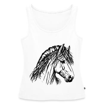 Fjordpferd – Norwegisches Pferd in Gravur - Frauen Premium Organic Tank Top - Weiß - Vorne - AI Model Female 172 light (172cm)