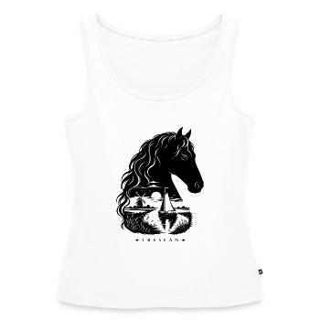 Friese Pferd Fryslân Landschaft Double Exposure - Frauen Premium Organic Tank Top - Weiß - Vorne - AI Model Female 172 light (172cm)