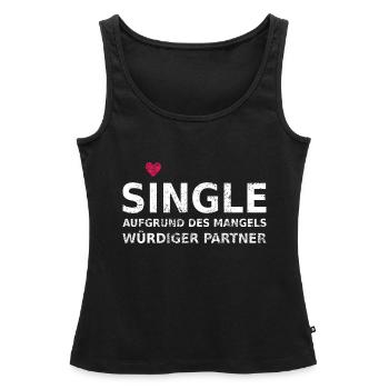 Single - Frauen Premium Organic Tank Top - Schwarz - Vorne - AI Model Female 172 light (172cm)
