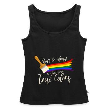 Gay Pride - Frauen Premium Organic Tank Top - Schwarz - Vorne - AI Model Female 172 light (172cm)