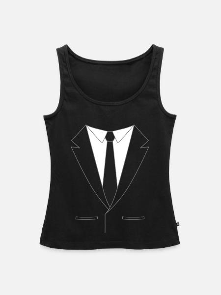 Anzug mit Krawatte - Frauen Premium Organic Tank Top - Schwarz