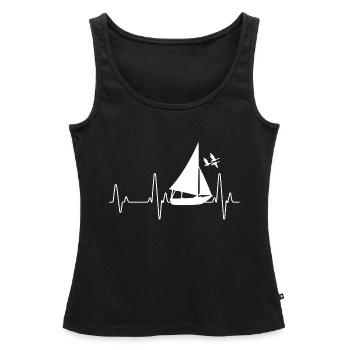navigation à voile - Débardeur bio Premium Femme - noir - Devant - AI Model Female 172 light (172cm)