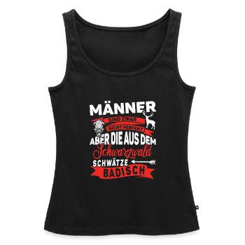 Schwarzwald Männer sind nicht perfekt - Frauen Premium Organic Tank Top - Schwarz - Vorne - AI Model Female 172 light (172cm)