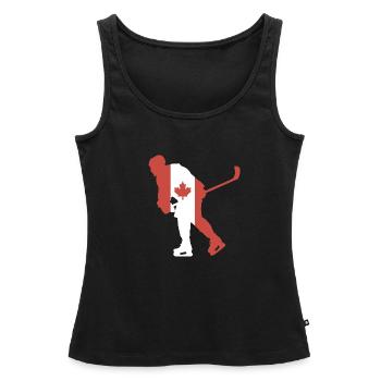 Hockeyspieler Kanada Flagge - Frauen Premium Organic Tank Top - Schwarz - Vorne - AI Model Female 172 light (172cm)