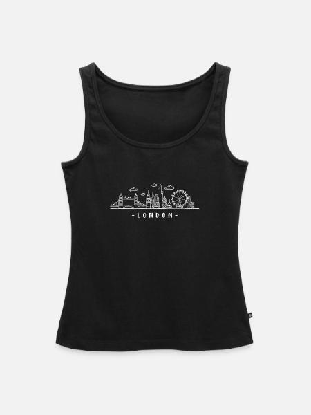 London Capital England Skyline Tower-Bridge - Débardeur bio Premium Femme - noir