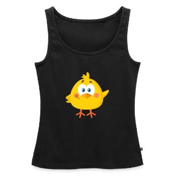 Petit poussin - Débardeur bio Premium Femme - noir - Devant - AI Model Female 172 light (172cm)